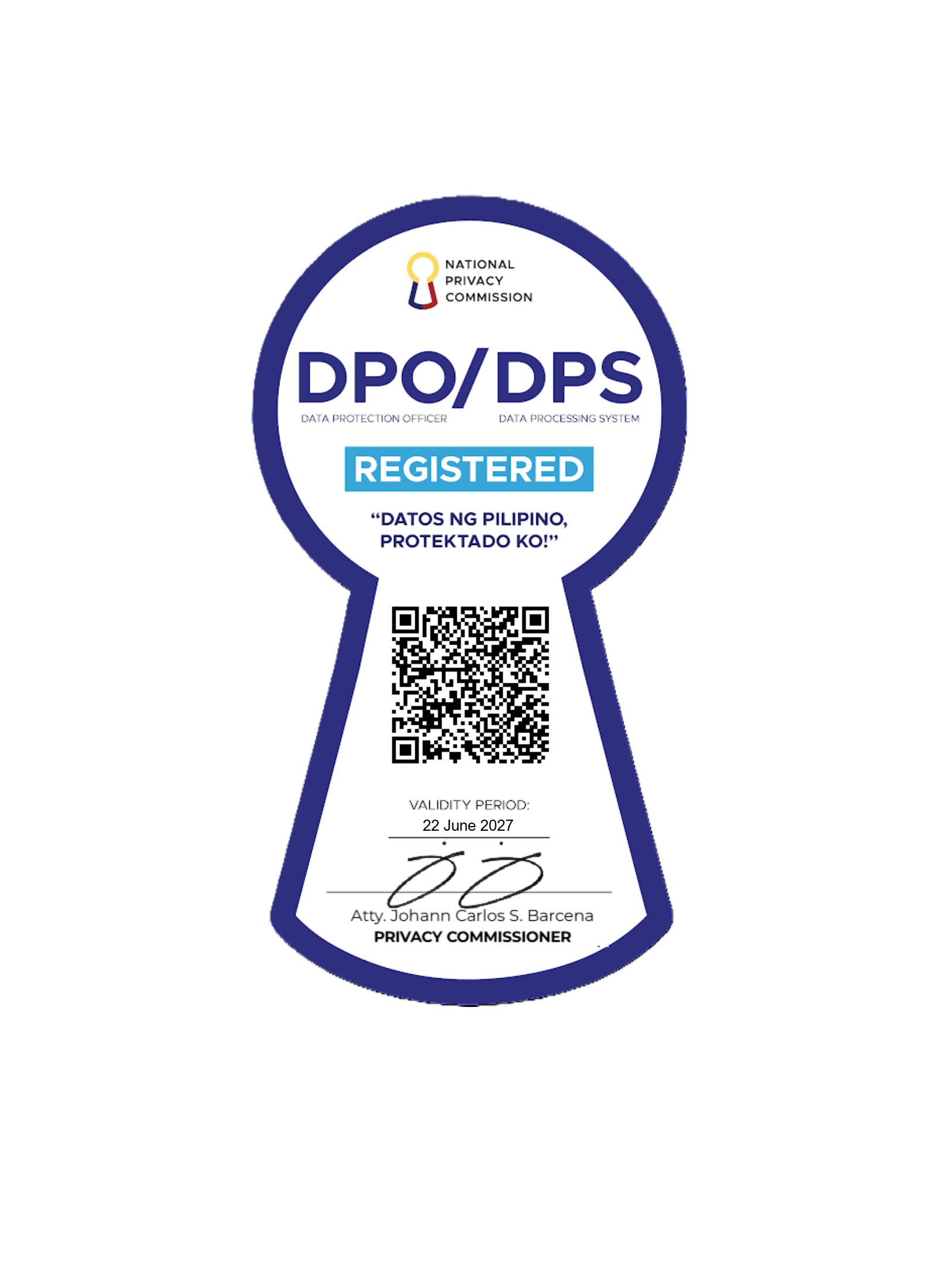 National Privacy Commission DPO/DPS Registered seal for REDILA CORPORATION, validity period 22 June 2027